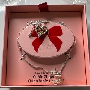 Silver Mama Heart Charm Adjustable Bracelet